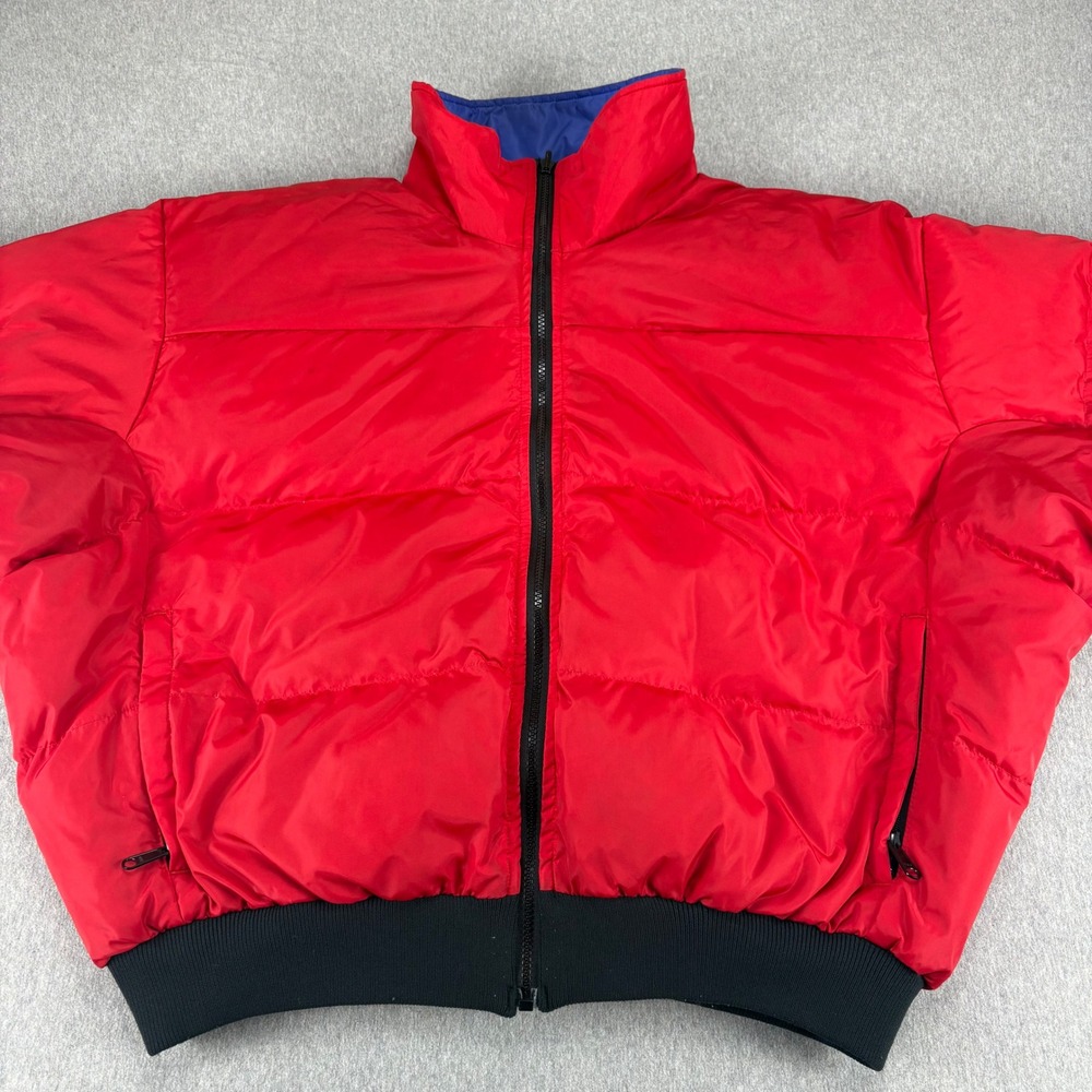 VNTG Columbia Duck Down Puffer Jacket Mens XL Blue Red Reversible Duck Down Coat - Picture 8 of 16